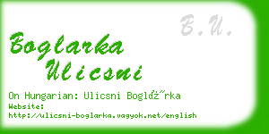 boglarka ulicsni business card